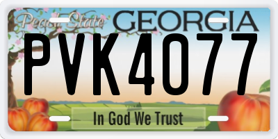 GA license plate PVK4077