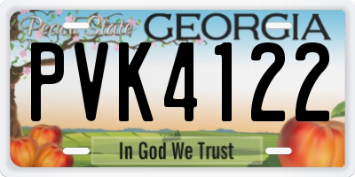 GA license plate PVK4122