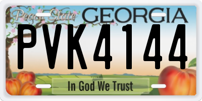GA license plate PVK4144