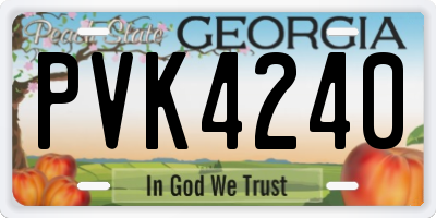 GA license plate PVK4240