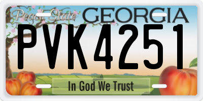 GA license plate PVK4251