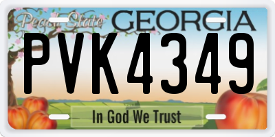 GA license plate PVK4349