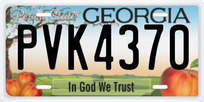 GA license plate PVK4370