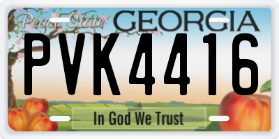 GA license plate PVK4416