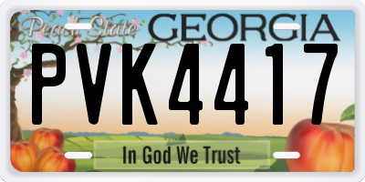GA license plate PVK4417