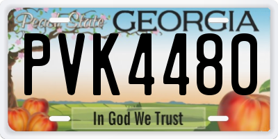 GA license plate PVK4480