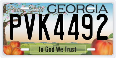 GA license plate PVK4492