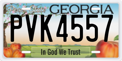 GA license plate PVK4557
