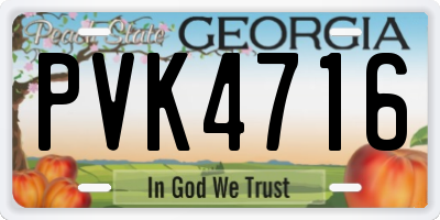 GA license plate PVK4716