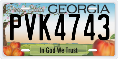 GA license plate PVK4743