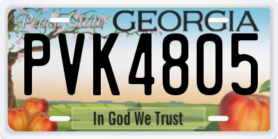 GA license plate PVK4805