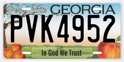 GA license plate PVK4952
