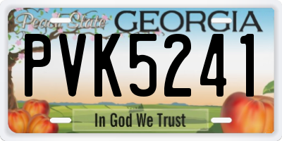 GA license plate PVK5241