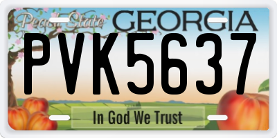 GA license plate PVK5637