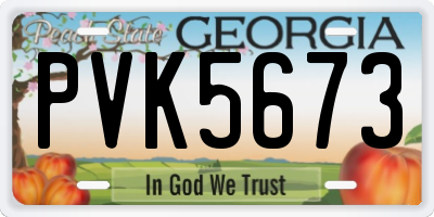 GA license plate PVK5673