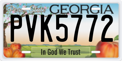GA license plate PVK5772