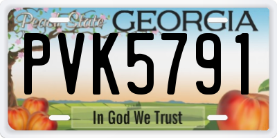 GA license plate PVK5791