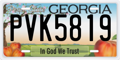 GA license plate PVK5819