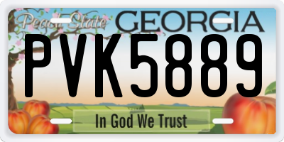GA license plate PVK5889