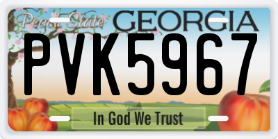 GA license plate PVK5967