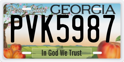 GA license plate PVK5987