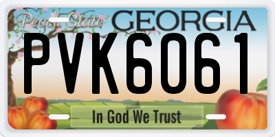 GA license plate PVK6061