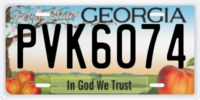 GA license plate PVK6074