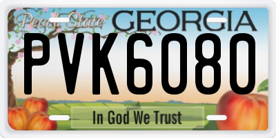 GA license plate PVK6080