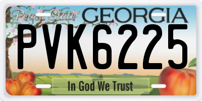 GA license plate PVK6225