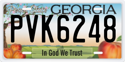GA license plate PVK6248