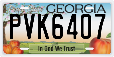 GA license plate PVK6407