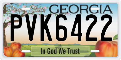 GA license plate PVK6422