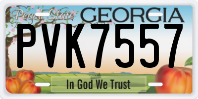 GA license plate PVK7557