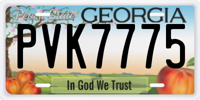 GA license plate PVK7775