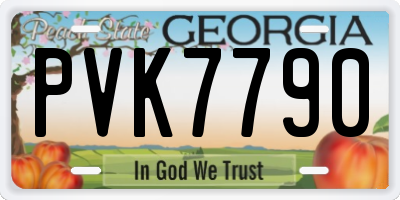 GA license plate PVK7790