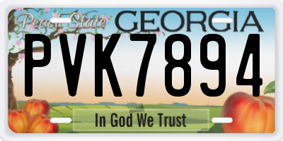 GA license plate PVK7894