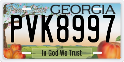 GA license plate PVK8997