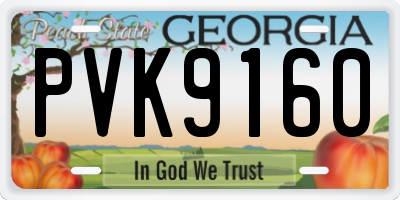 GA license plate PVK9160