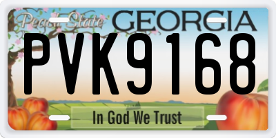 GA license plate PVK9168