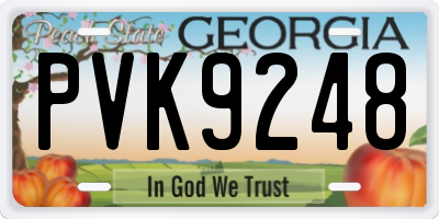 GA license plate PVK9248