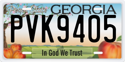 GA license plate PVK9405