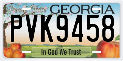 GA license plate PVK9458