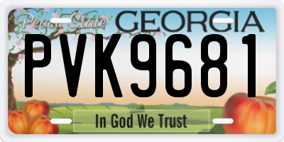 GA license plate PVK9681
