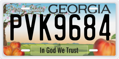 GA license plate PVK9684