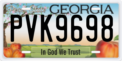 GA license plate PVK9698