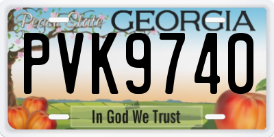 GA license plate PVK9740