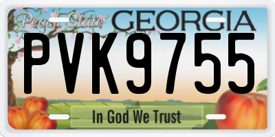 GA license plate PVK9755