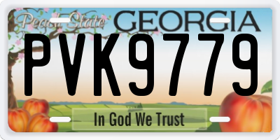 GA license plate PVK9779