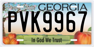 GA license plate PVK9967