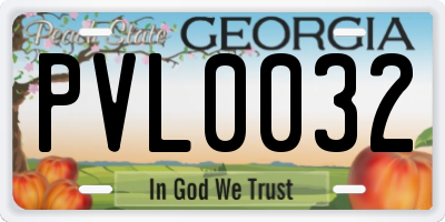 GA license plate PVL0032